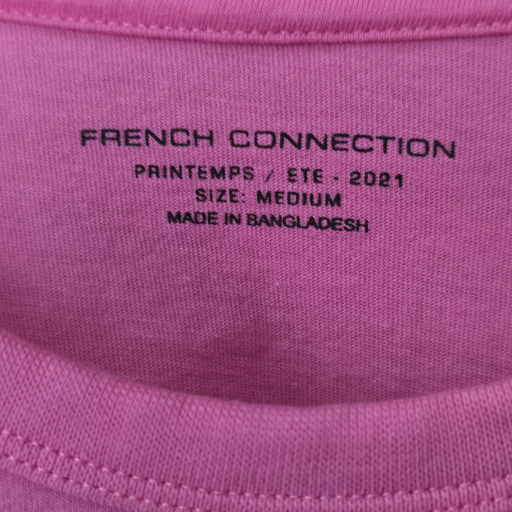 French Connection Pink Shoulder Pad Muscle Tee. Size Medium - Picture 3 of 3